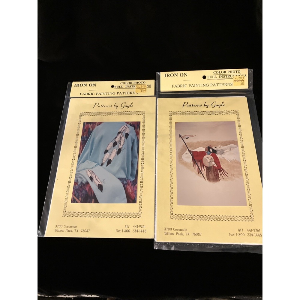 2 Iron On Patterns by Gayle Southwest Buffalo Eagle 126,130 Native American New
